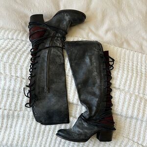 freebird lace up back boots
